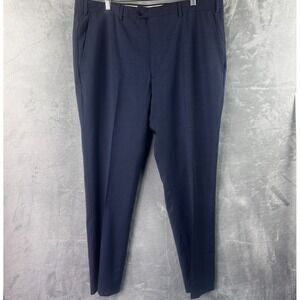 Santorelli Romeo Wool Dress Pants Mens 38 Blue Made in Italy